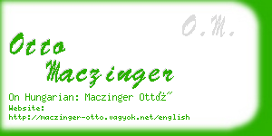 otto maczinger business card